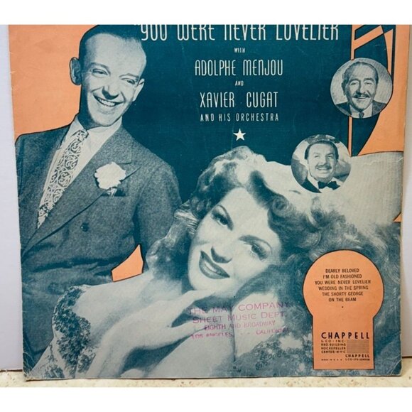 Dearly Beloved Vintage Piano Sheet Music You Were Never Lovelier Johnny Mercer - Picture 5 of 6